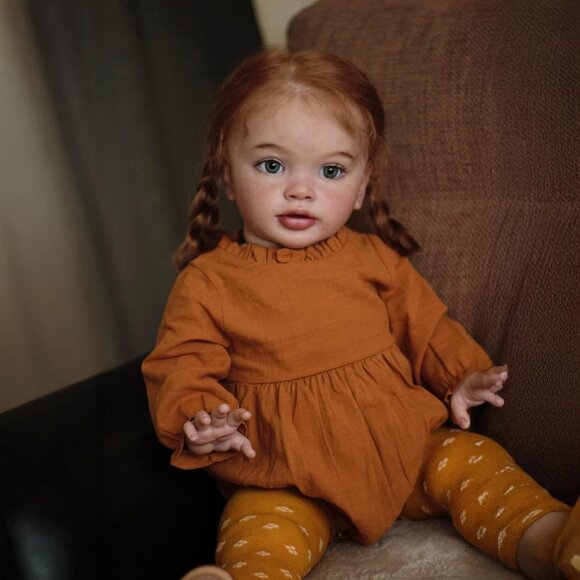 26Inch African American Reborn Baby Dolls Soft Cloth Body Orange Pippa-girl - Picture 3 of 6